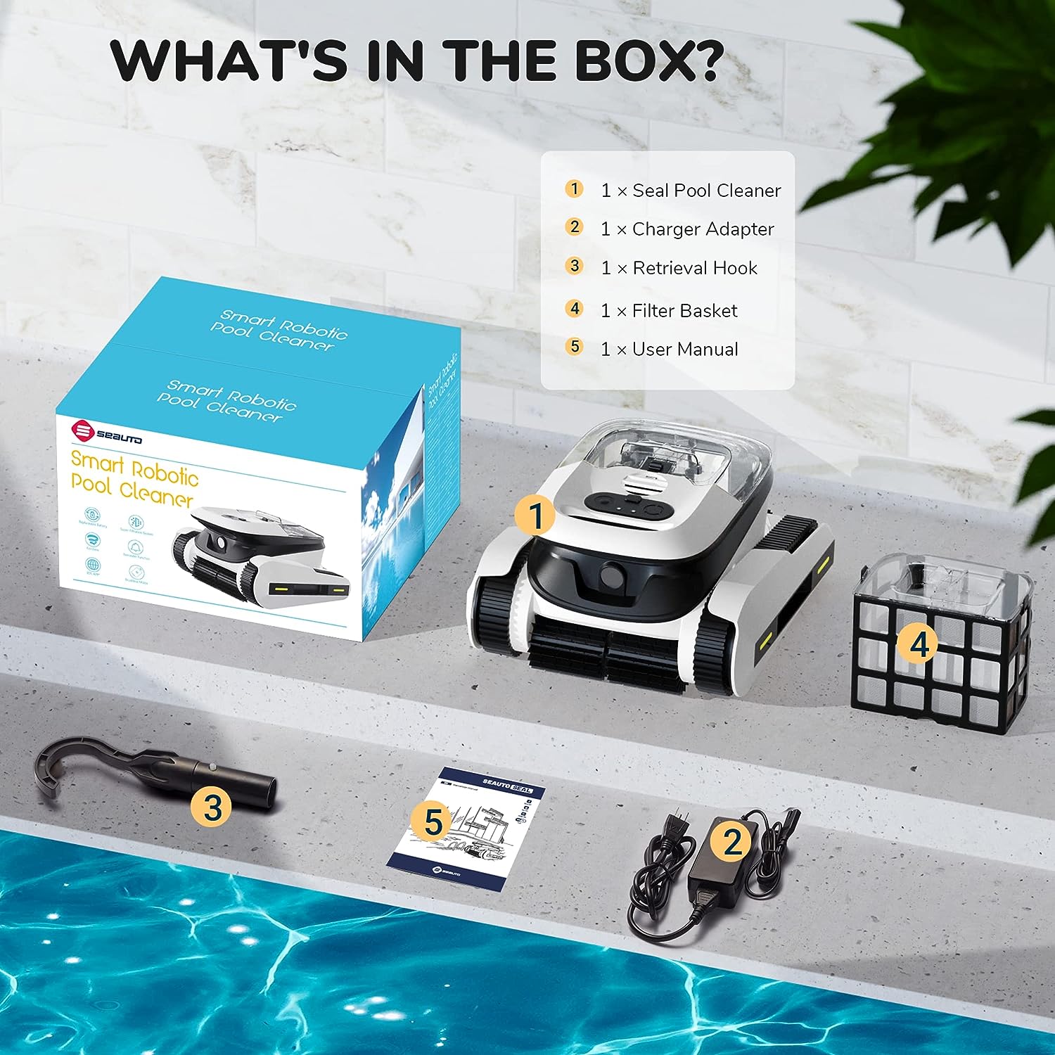 Seauto Seal Cordless Pool Vacuum, Robotic Pool Cleaner