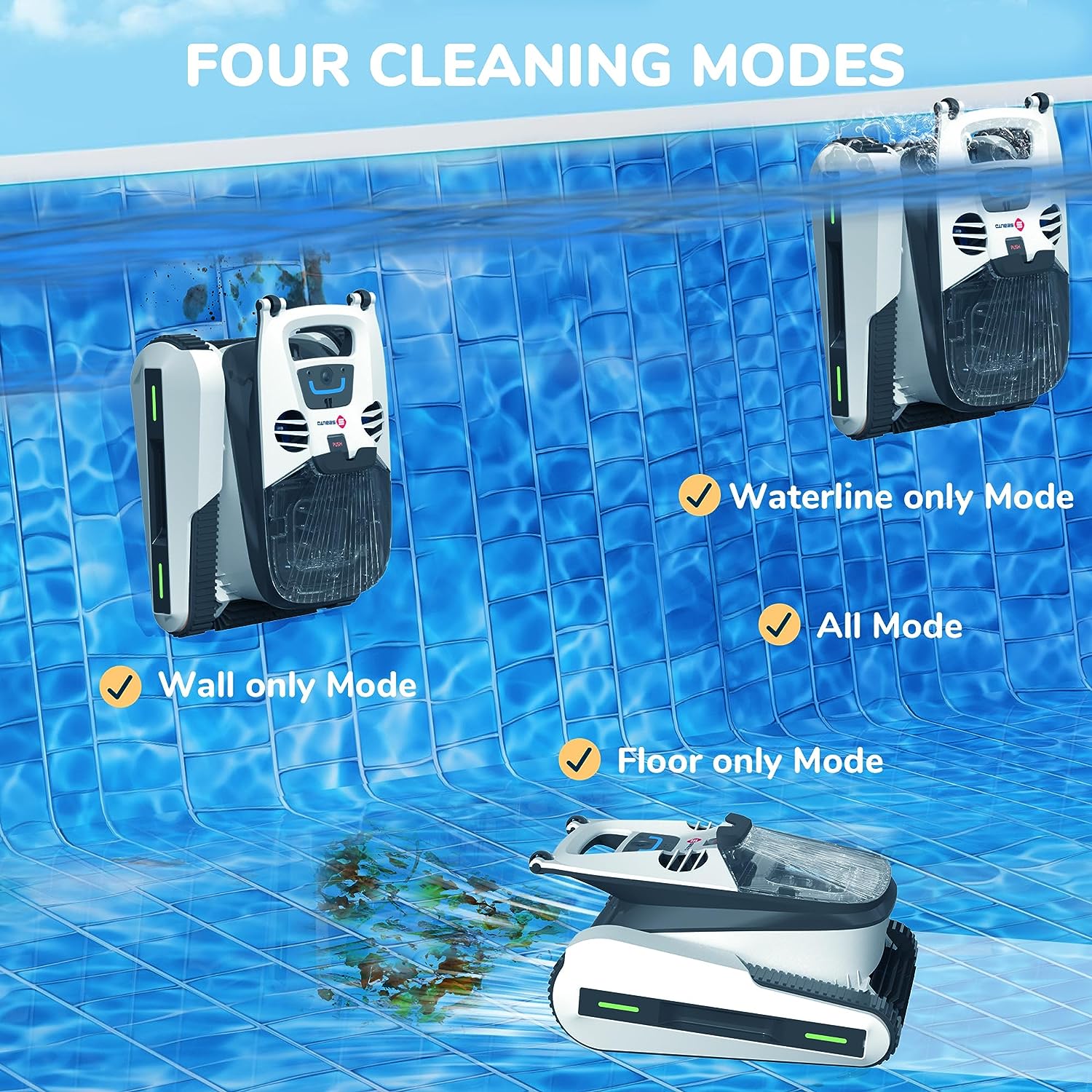 Seauto Shark Cordless Pool Vacuum, Robotic Pool Cleaner
