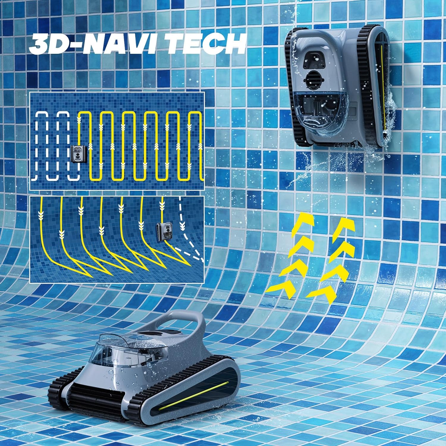 Seauto Sea-Crab Cordless Pool Vacuum, Robotic Pool Cleaner, Gray